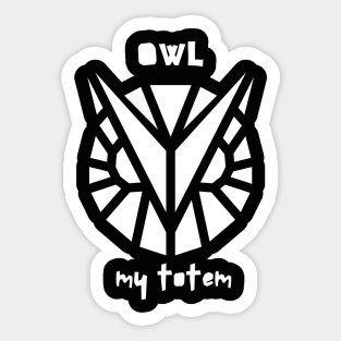 Owl Tattoo  my totem White Sticker